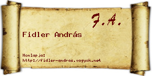 Fidler András névjegykártya
